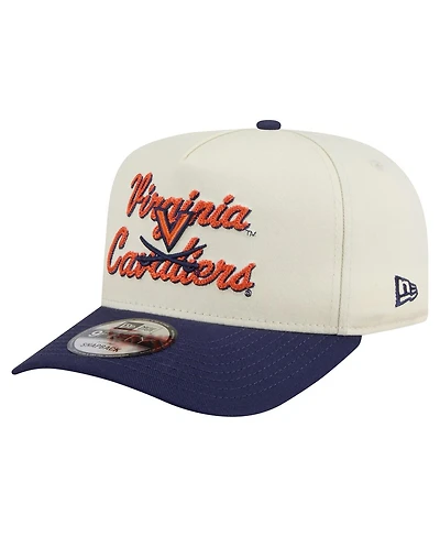 New Era Men's Cream/Navy Virginia Cavaliers Vintage Chainstitch 9FIFTY A-Frame Snapback Hat
