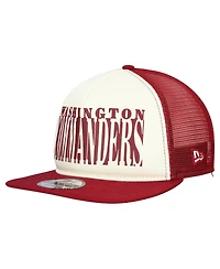 New Era Men's Cream/Burgundy Washington Commanders Cutout A-Frame 9FIFTY Snapback Hat