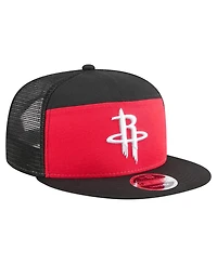 New Era Men's Red/Black Houston Rockets Outdoor Split Panel 9FIFTY Snapback Hat