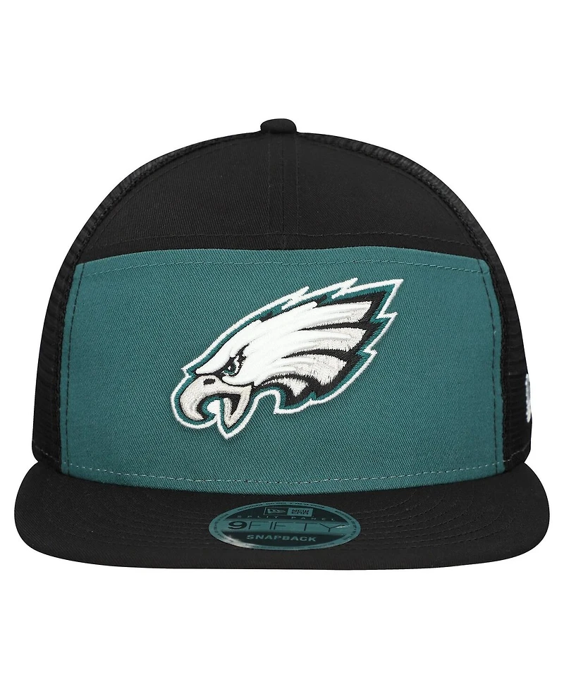 New Era Men's Midnight Green/Black Philadelphia Eagles Outdoor Split Panel 9FIFTY Snapback Hat
