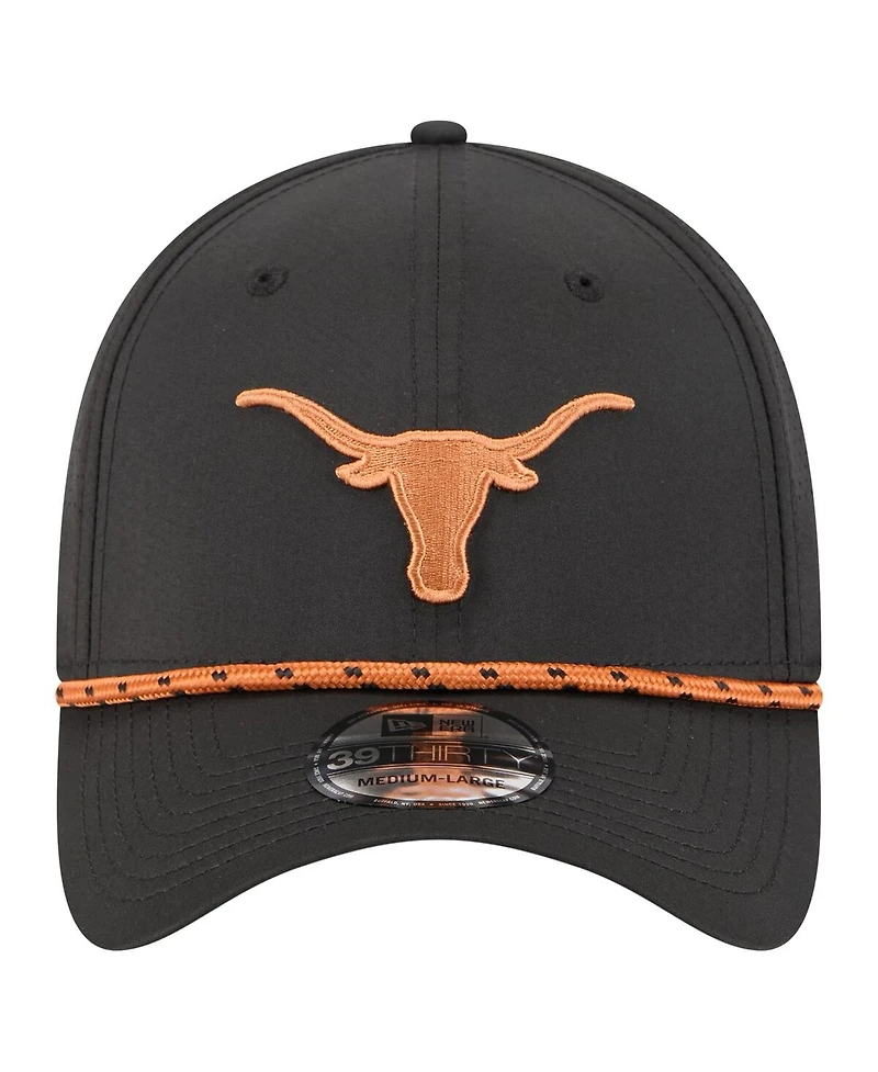 New Era Men's Black Texas Longhorns Rope 39THIRTY Flex Hat