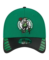 New Era Men's Kelly Green/Black Boston Celtics Visor Hit 39THIRTY Flex Hat