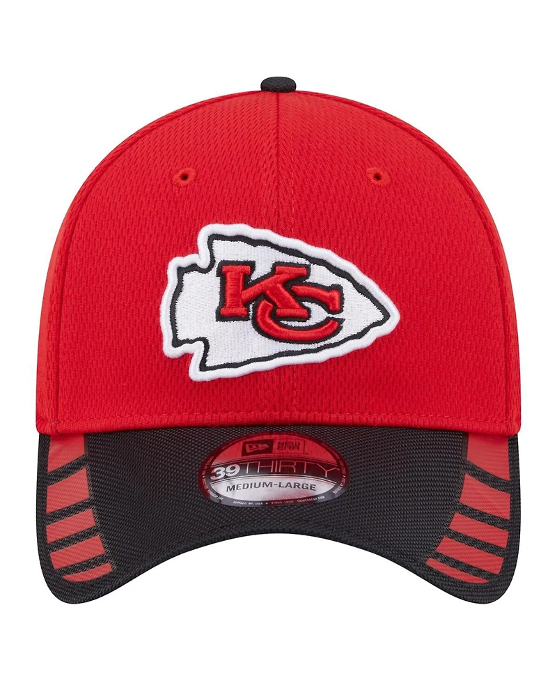 New Era Men's Red Kansas City Chiefs Visor Hit 39THIRTY Flex Hat