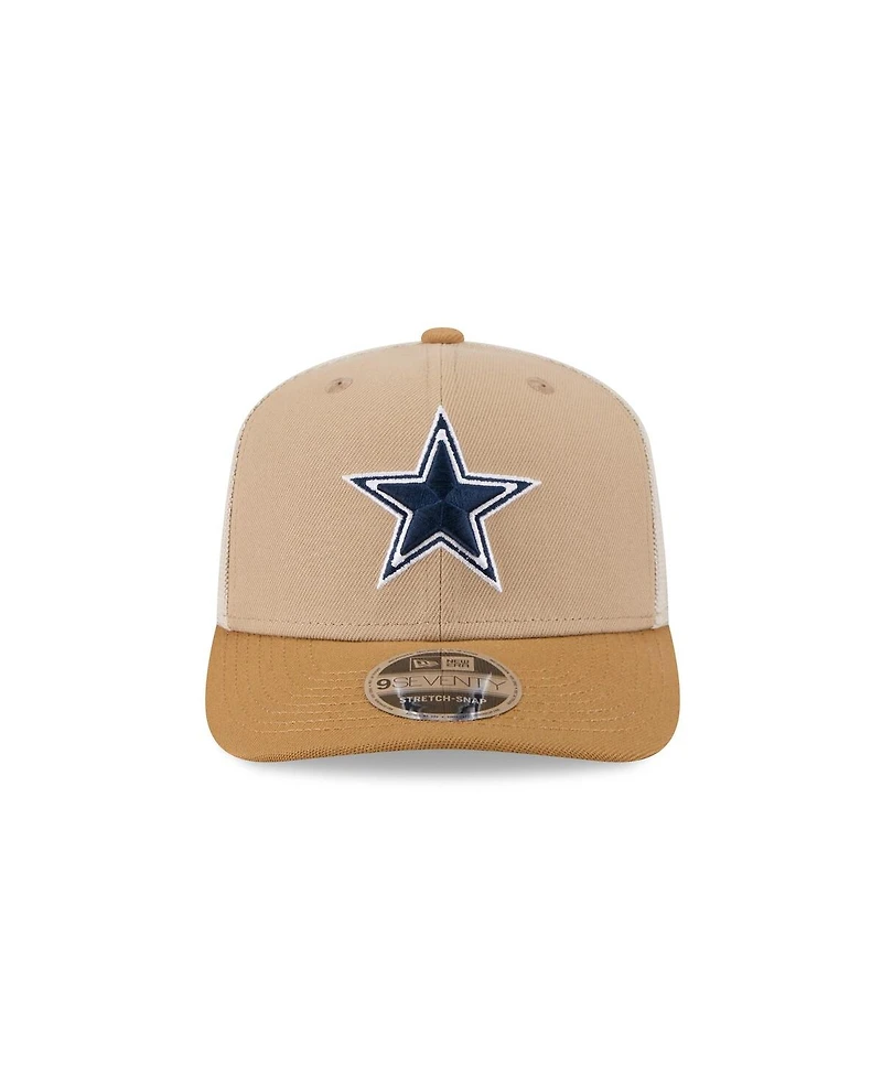 New Era Men's Light Beige Dallas Cowboys Two-Tone Trucker 9SEVENTY Adjustable Hat