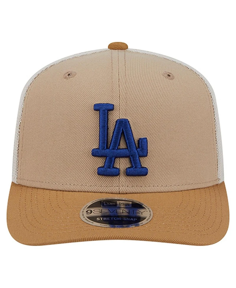 New Era Men's Stone/White Los Angeles Dodgers 9SEVENTY Trucker Adjustable Hat