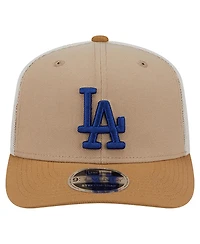 New Era Men's Stone/White Los Angeles Dodgers 9SEVENTY Trucker Adjustable Hat