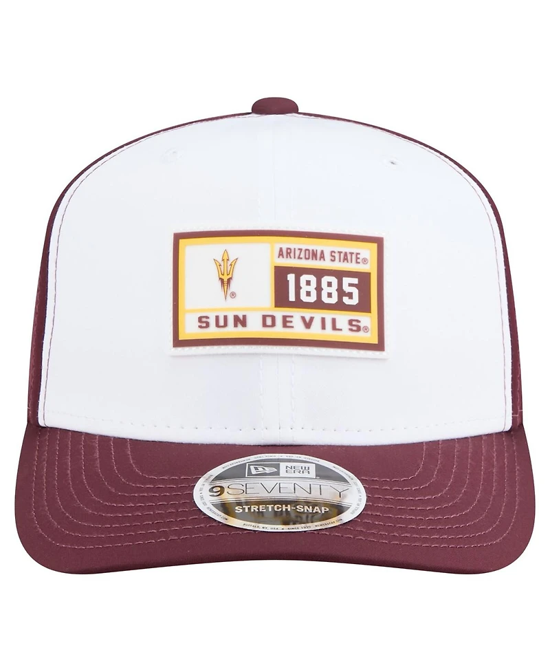 New Era Men's White/Maroon Arizona State Sun Devils Perforated Patched 9SEVENTY Adjustable Hat