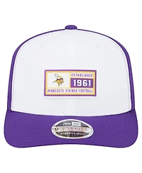 New Era Men's White/Purple Minnesota Vikings Established Patch 9SEVENTY Adjustable Hat