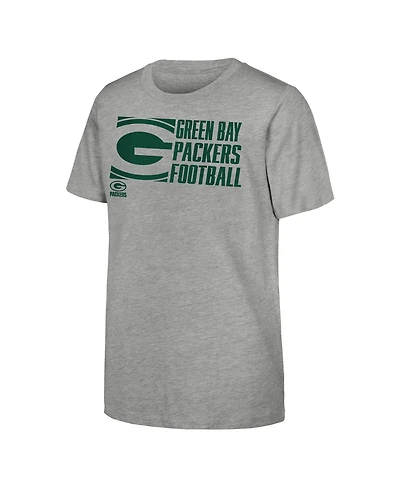 Outerstuff Big Boys and Girls Heather Gray Green Bay Packers Post Game T-Shirt