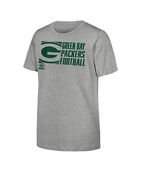 Outerstuff Big Boys and Girls Heather Gray Green Bay Packers Post Game T-Shirt