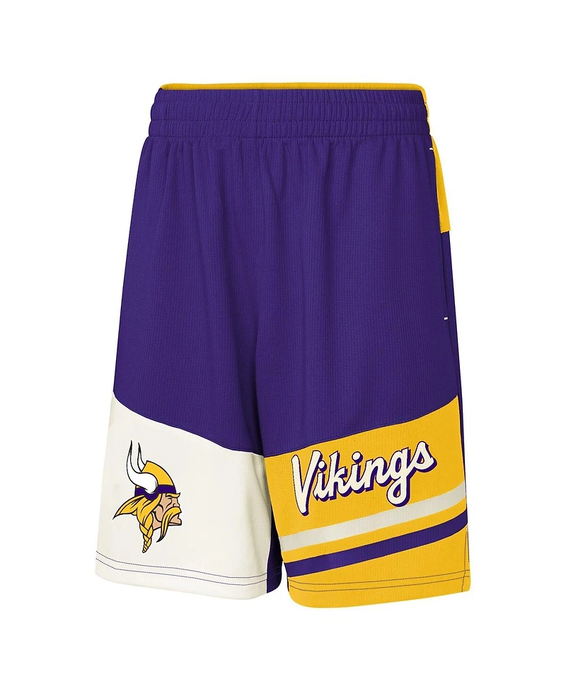 Outerstuff Big Boys and Girls Purple Minnesota Vikings Fandemonium Mesh Shorts