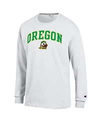Champion Men's White Oregon Ducks Arch Over Logo Long Sleeve T-Shirt