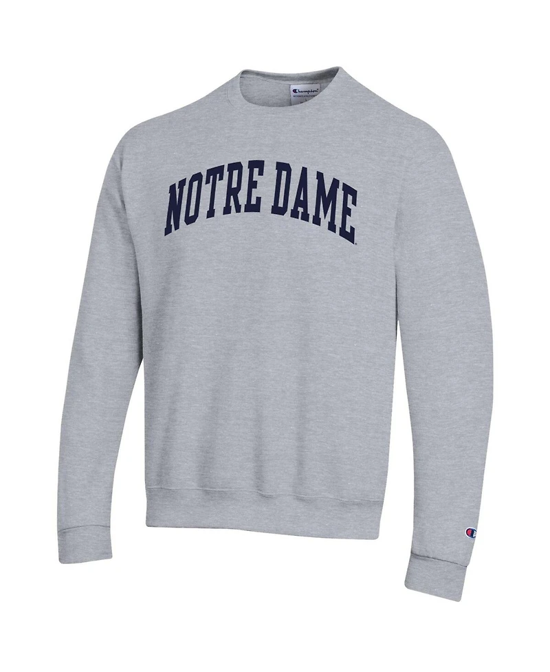 Champion Men's Heather Gray Notre Dame Fighting Irish Basic Arch Fleece Pullover Sweatshirt