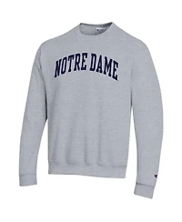 Champion Men's Heather Gray Notre Dame Fighting Irish Basic Arch Fleece Pullover Sweatshirt