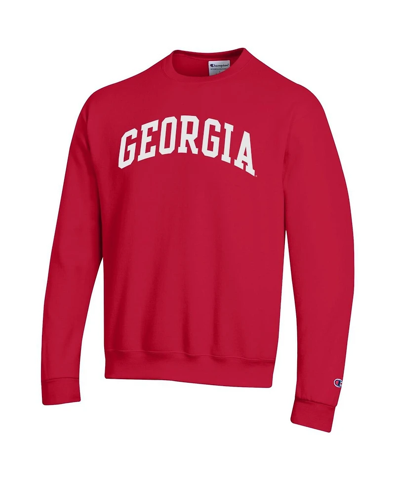 Champion Men's Red Georgia Bulldogs Basic Arch Fleece Pullover Sweatshirt