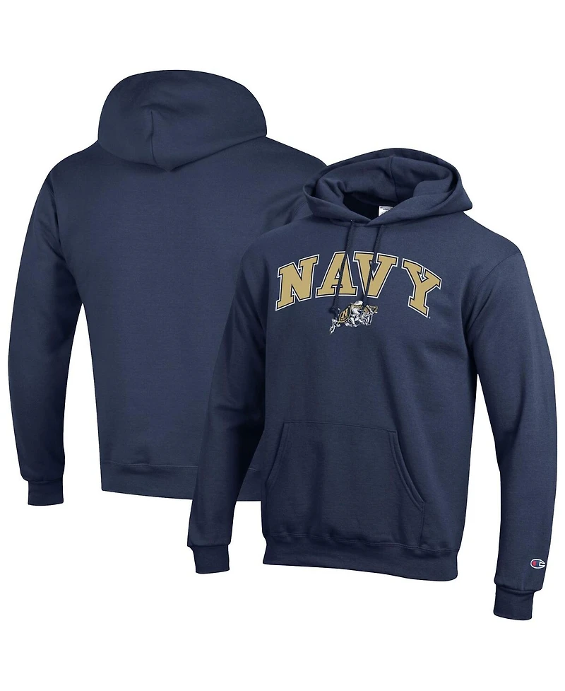 Champion Men's Navy Midshipmen Arched Logo Fleece Pullover Hoodie