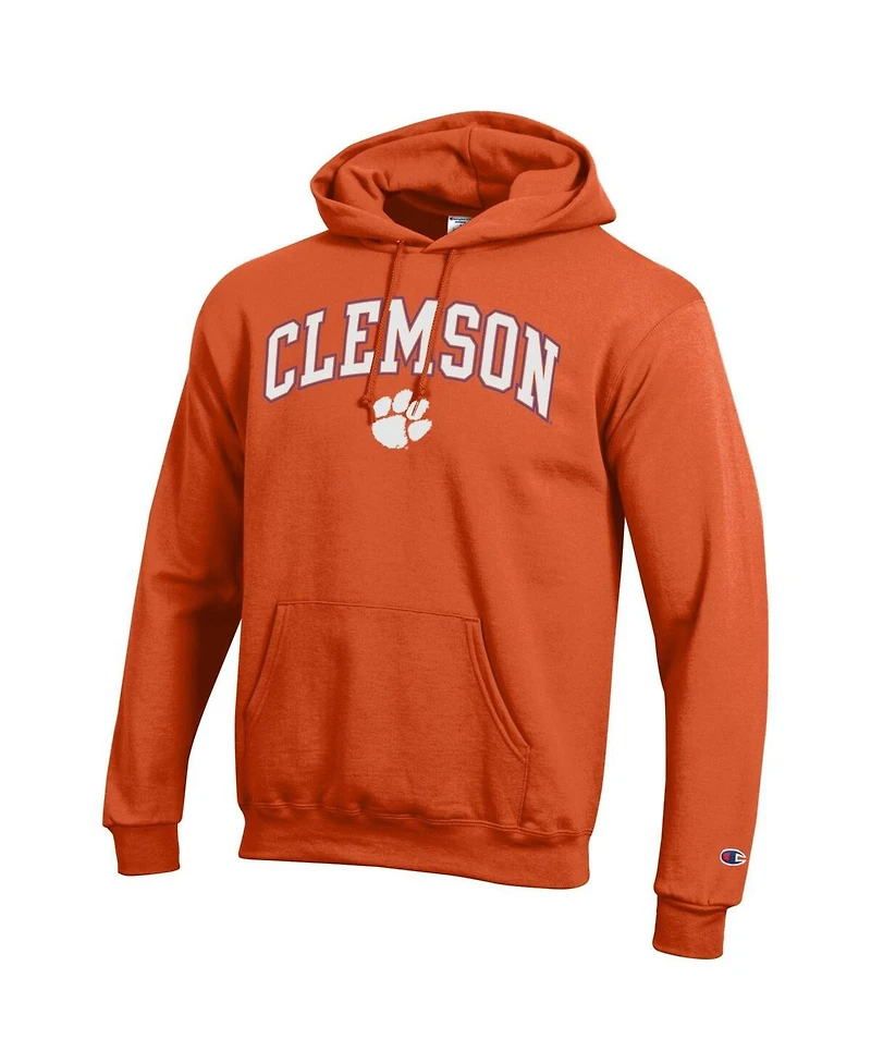 Champion Men's Orange Clemson Tigers Arched Logo Fleece Pullover Hoodie