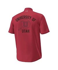 Under Armour Men's Red Utah Utes Gameday Armourfuse Camp Button-Up Shirt