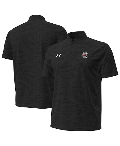 Under Armour Men's Black South Carolina Gamecocks Drive Camo Jacquard Polo Shirt