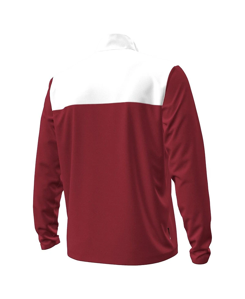 Under Armour Men's Garnet/White South Carolina Gamecocks Green Blocked Quarter-Zip Pullover Hoodie