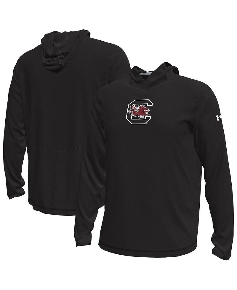 Under Armour Men's Black South Carolina Gamecocks Sideline Knockout Long-Sleeve Hooded T-Shirt