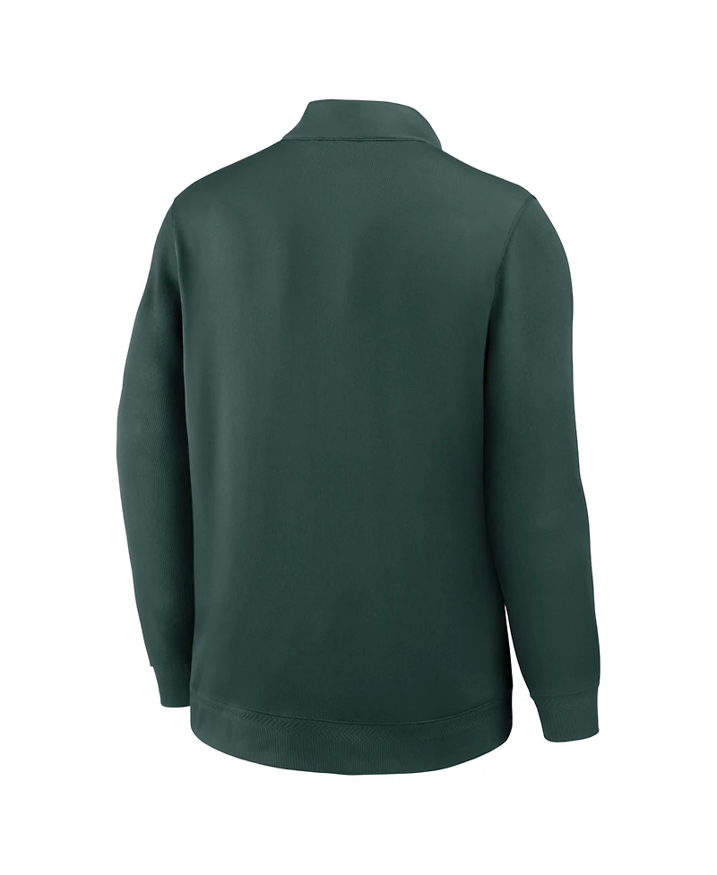 Nike Men's Green Michigan State Spartans 2025 Coaches Premium Dri-fit Half-Zip Pullover Hoodie