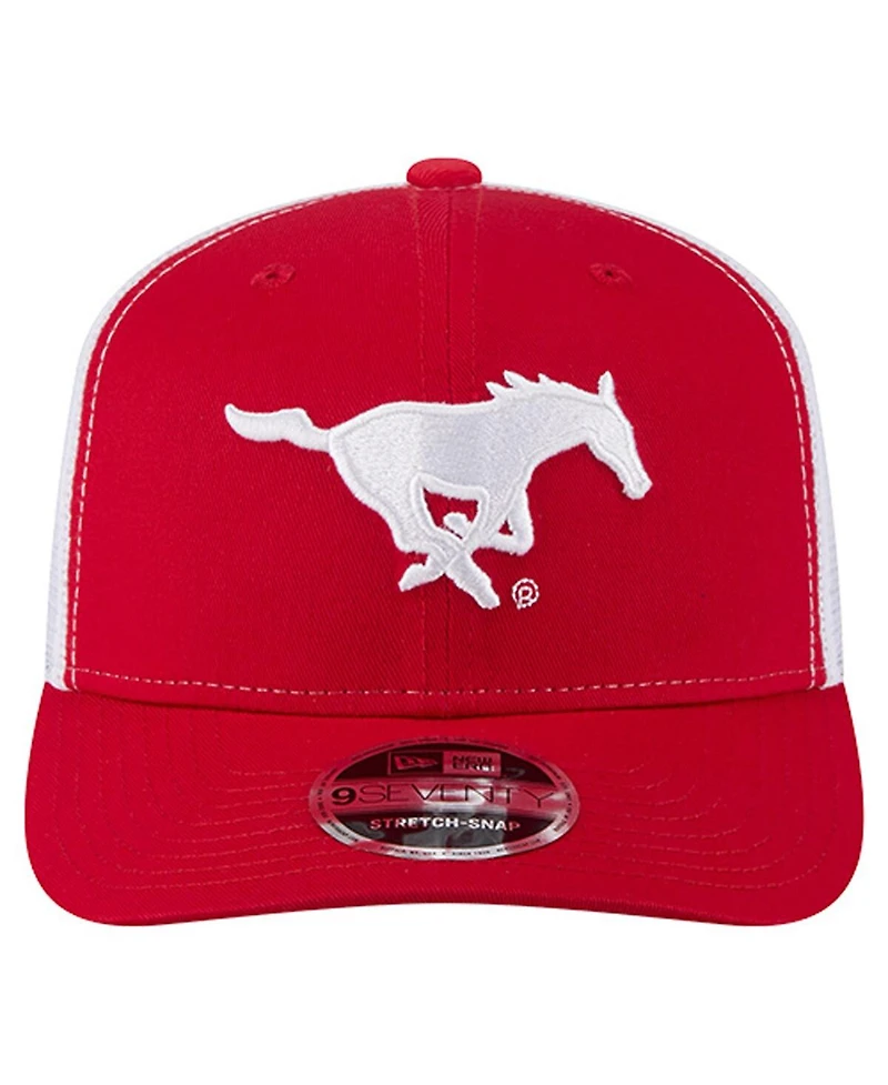 New Era Men's Red Smu Mustangs Team 9SEVENTY Coolera Trucker Adjustable Hat