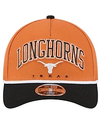 New Era Men's Texas Orange/Black Texas Longhorns Arch Two-Tone Rope 9FORTY A-Frame M-Crown Adjustable Hat
