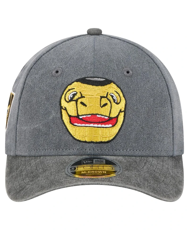 New Era Men's Charcoal/Black Vegas Golden Knights Mascot 2-Tone 9FORTY Adjustable Hat