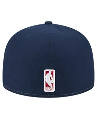 New Era Men's White/Navy Denver Nuggets Repeat 59Fifty Fitted Hat