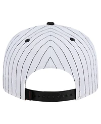 New Era Men's White/Black Chicago Bulls Deceptor Pinstripe 9FIFTY Snapback Hat