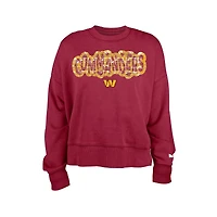 New Era Girl's Burgundy Washington Commanders Flip Sequin Sweatshirt