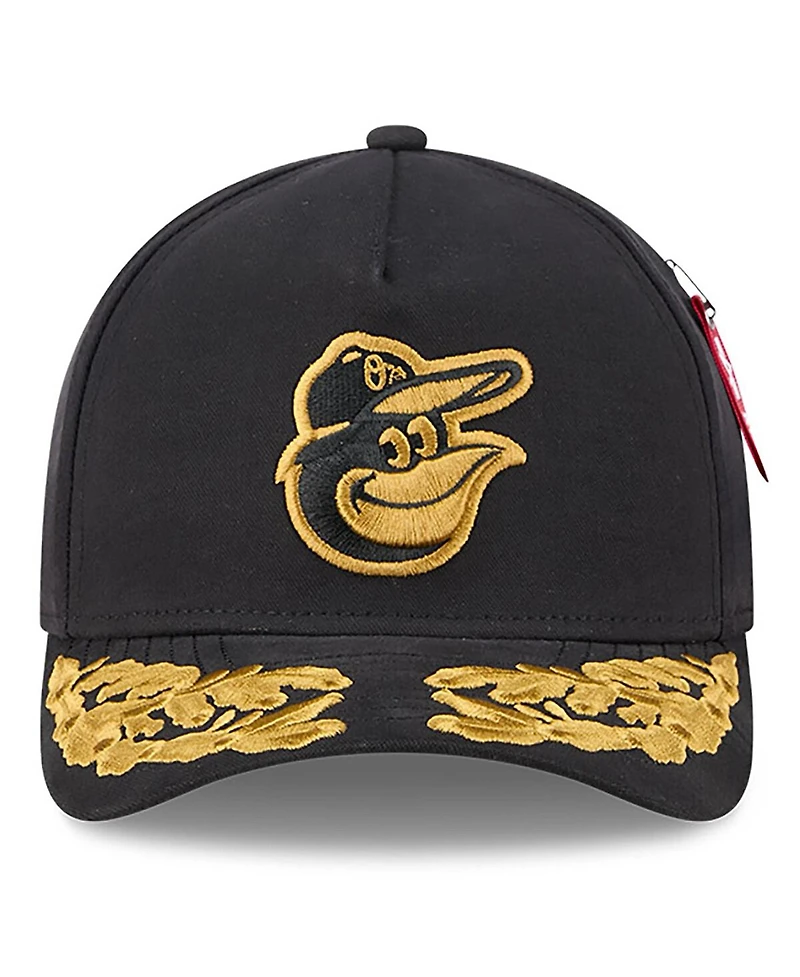 New Era Men's Black Baltimore Orioles A-Frame 9FORTY Adjustable Hat