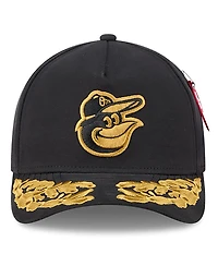 New Era Men's Black Baltimore Orioles A-Frame 9FORTY Adjustable Hat
