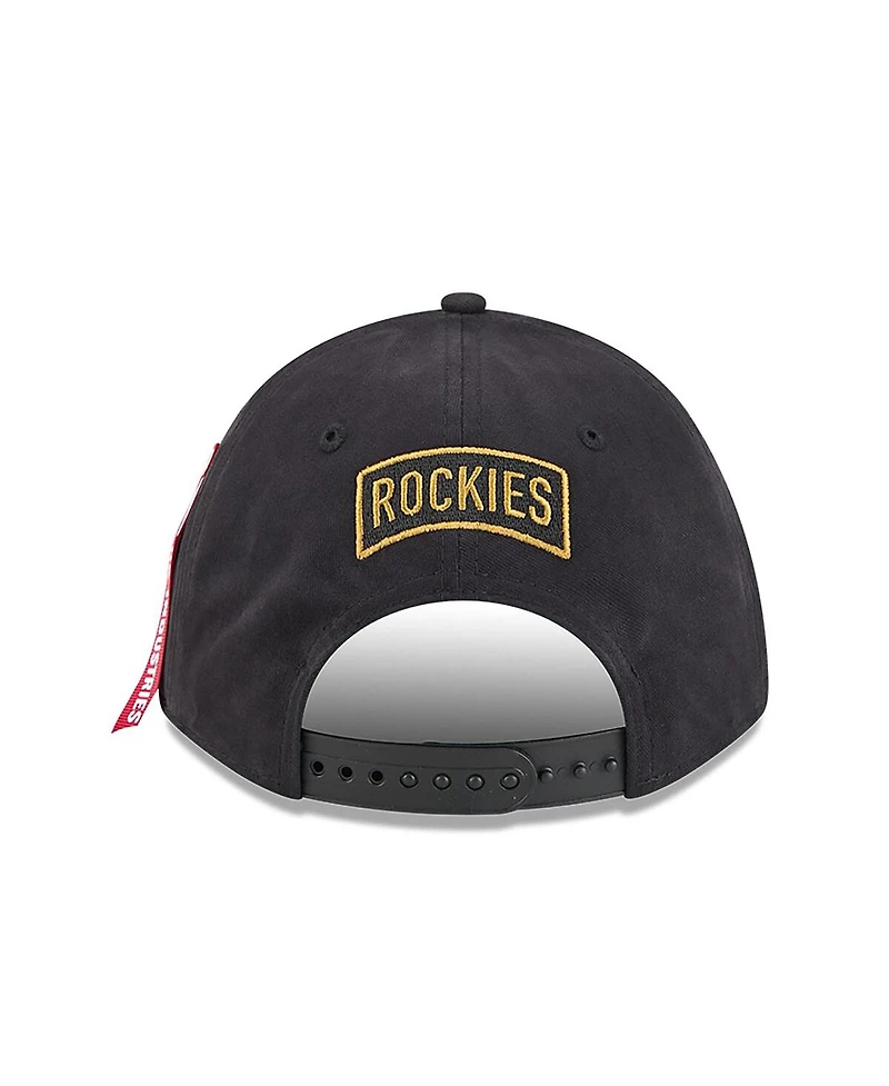 New Era Men's Black Colorado Rockies A-Frame 9FORTY Adjustable Hat