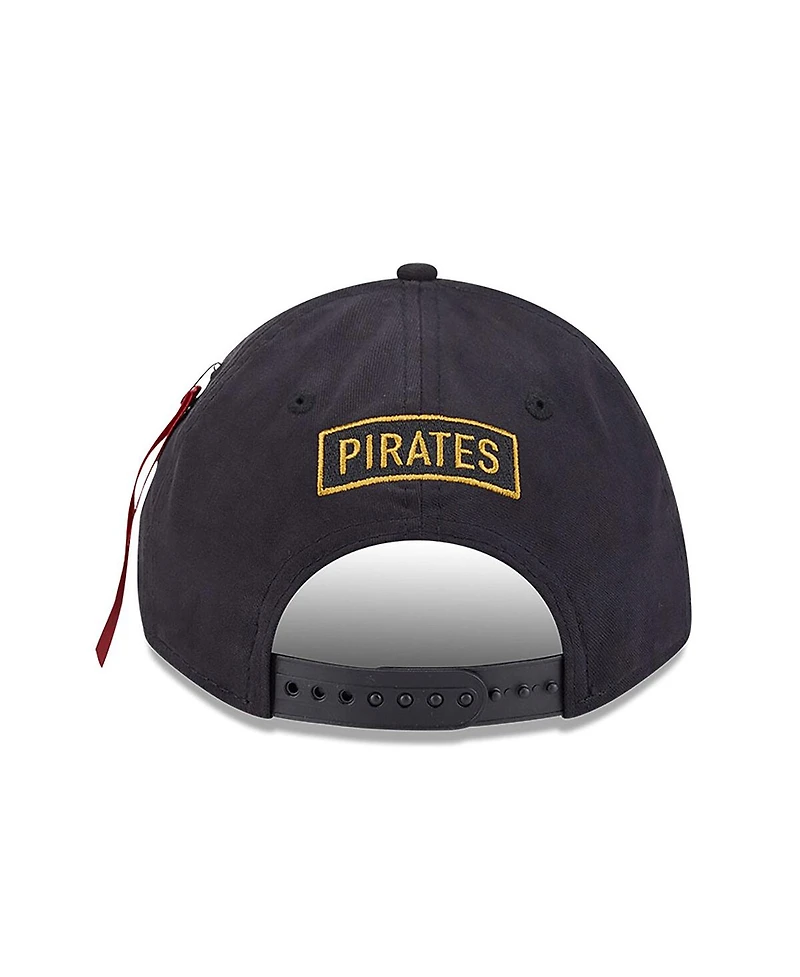 New Era Men's Black Pittsburgh Pirates A-Frame 9FORTY Adjustable Hat