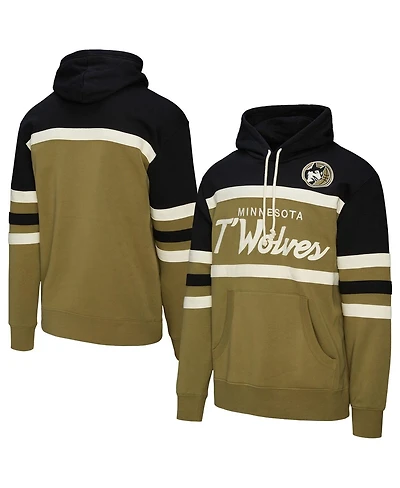 Mitchell & Ness Men's Olive/Black Minnesota Timberwolves Double Clutch Head Coach Hoodie