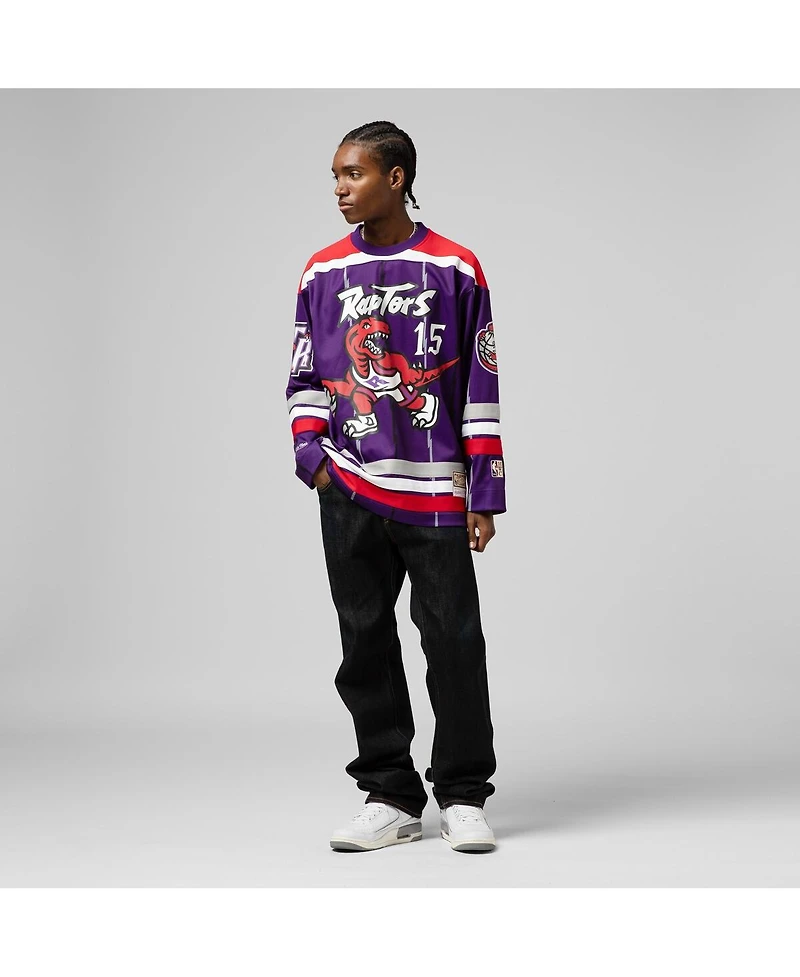 Mitchell & Ness Men's and Women's Vince Carter Purple Toronto Raptors maxed Out Fashion Hockey Jersey