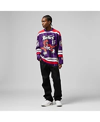 Mitchell & Ness Men's and Women's Vince Carter Purple Toronto Raptors maxed Out Fashion Hockey Jersey
