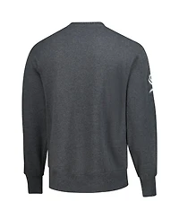 Mitchell & Ness Men's Frank Thomas Heather Charcoal Chicago White Sox Legends Collection Vintage Logo Name Number Fleece Pullover Sweatshirt