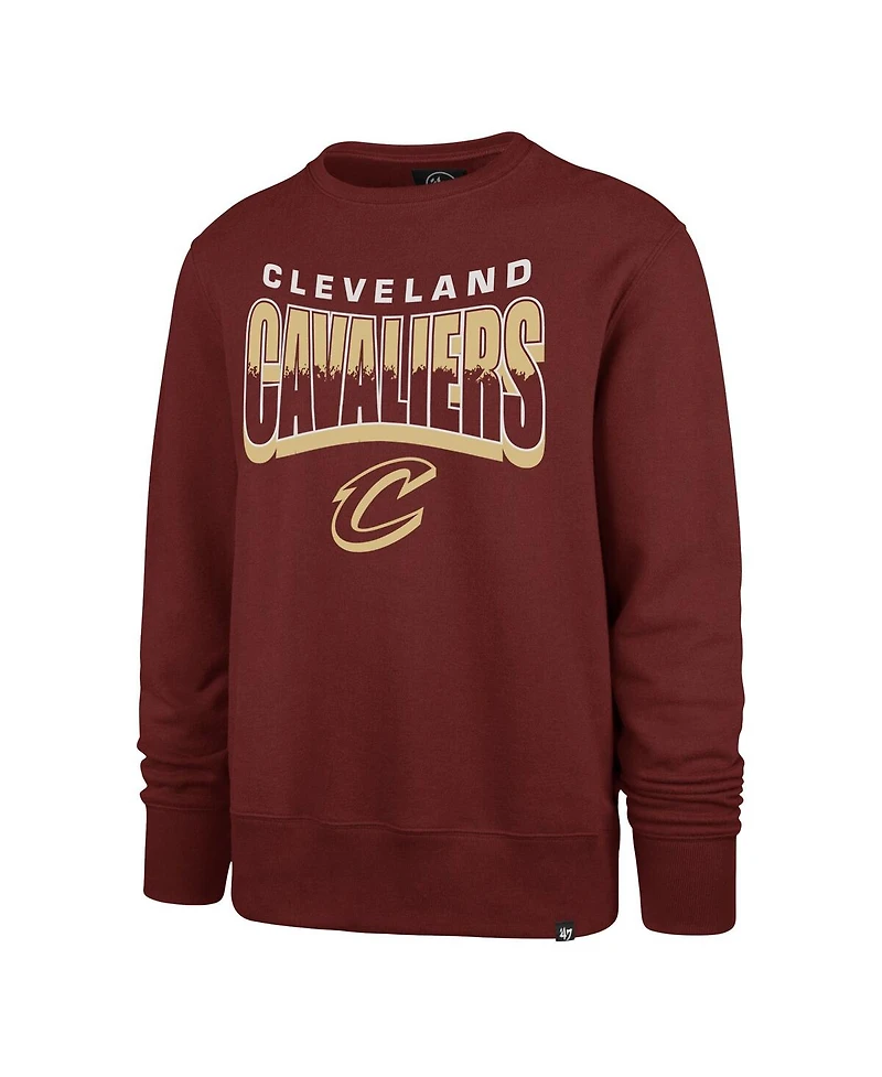 '47 Brand Men's and Women's Wine Cleveland Cavaliers Brush By Headline Crewneck Sweatshirt