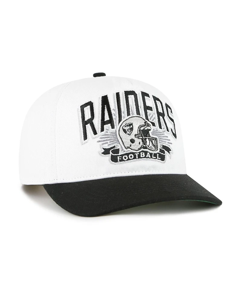 '47 Brand Big Boys and Girls White/Black Las Vegas Raiders Prime Play Hitch Adjustable Hat