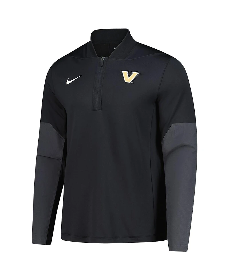 Nike Men's Black Vanderbilt Commodores Dri-fit Half-Zip Pullover Sweatshirt