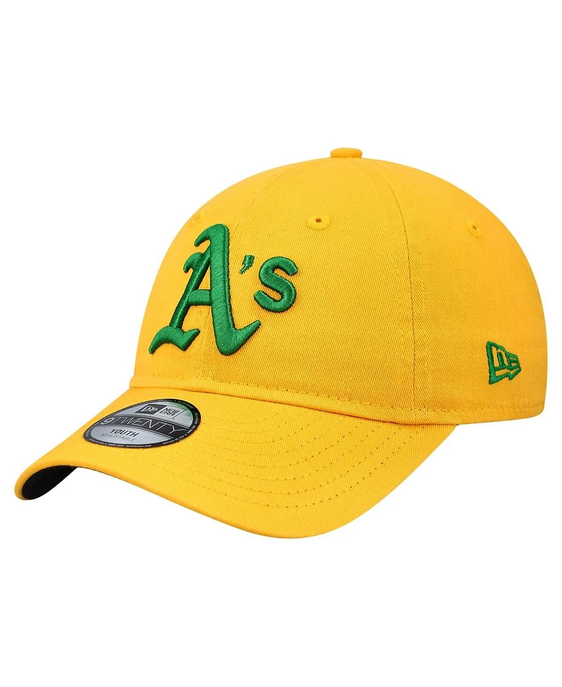 New Era Big Boys and Girls Gold Athletics 2025 Spring Training 9TWENTY Adjustable Hat