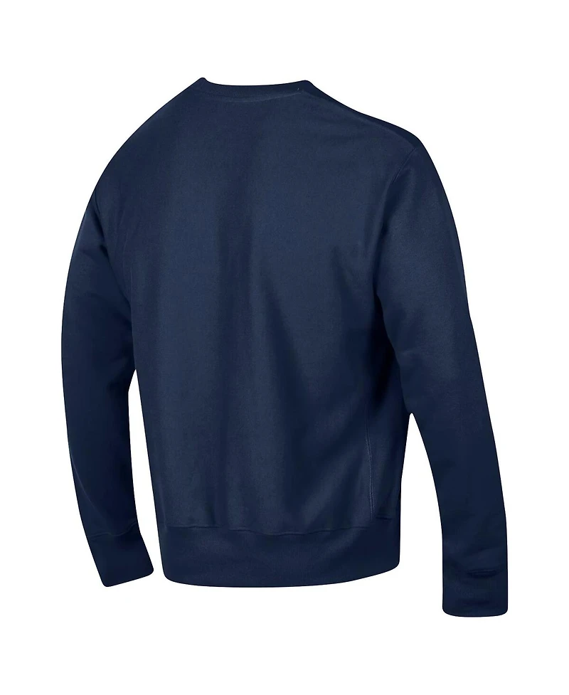 Champion Men's Navy Ole Miss Rebels Vault Late Night Reverse Weave Pullover Sweatshirt