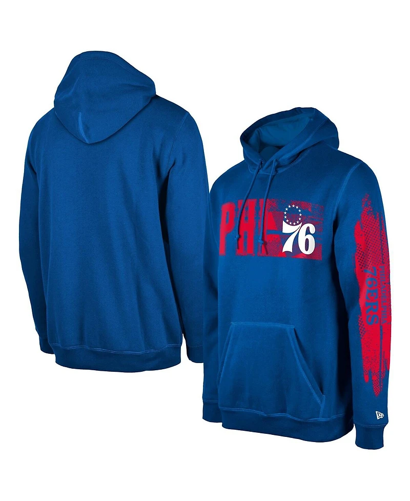 New Era Men's Philadelphia 76ers Royal Tip-Off Collection Pullover Hoodie