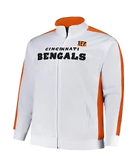 Fanatics Men's White Cincinnati Bengals Big Tall Tricot Full-Zip Track Jacket