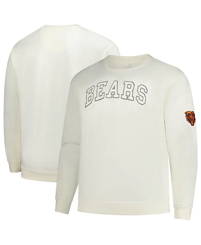 Profile Men's Cream Chicago Bears Big Tall Fleece Sweatshirt