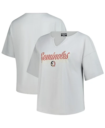 Fanatics Women's Gray Florida State Seminoles Plus Winning Gear Notch Neck T-Shirt