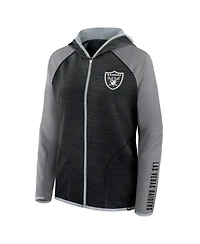 Fanatics Women's Black Las Vegas Raiders Plus End Around Pass Full-Zip Hoodie
